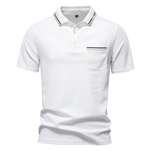 Herren Poloshirt mit modernem Streifenakzent und samtweichem Gewebe Echoarchiv