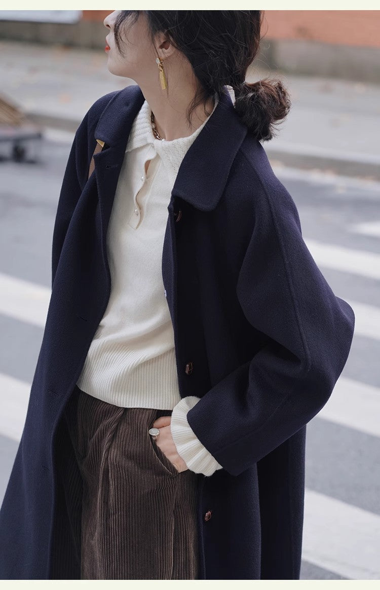 Damen Modische Oversize Wolljacke Echoarchiv