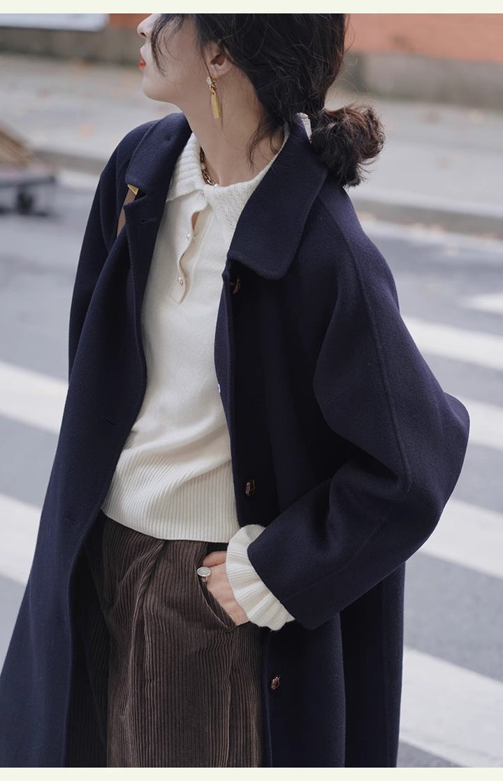 Damen Modische Oversize Wolljacke Echoarchiv