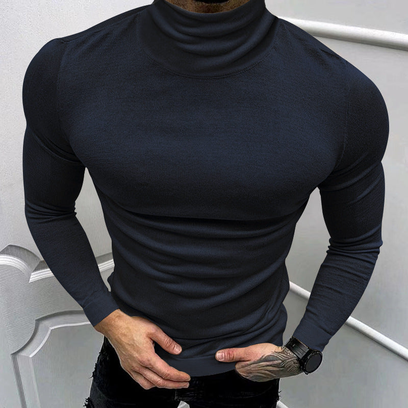 Herren elegantes Rollkragenpullover in hochwertiger Baumwollmischung Echoarchiv