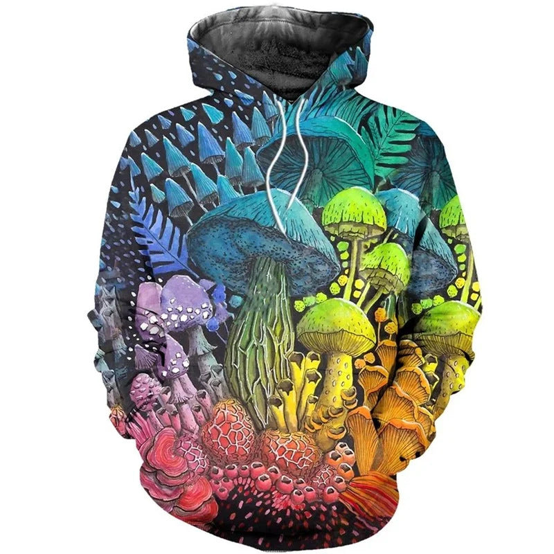 Unisex Kapuzenpullover mit kreativem Pilzdesign Echoarchiv