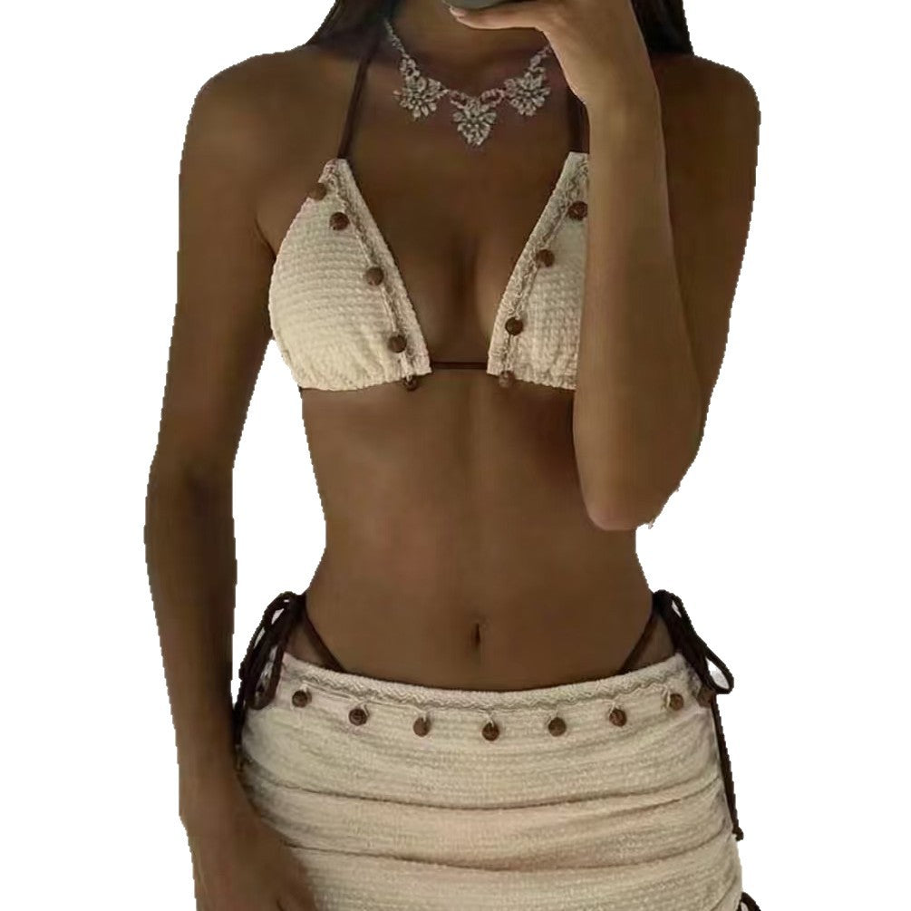 Damen Triangel-Bikini mit gerafftem Rock Echo Archiv