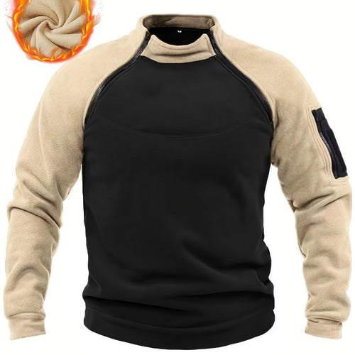 Herren Thermo-Combat-Fleece-Pullover mit verstärkter Brustplatte und Ärmel-Reißverschluss Echo Archiv