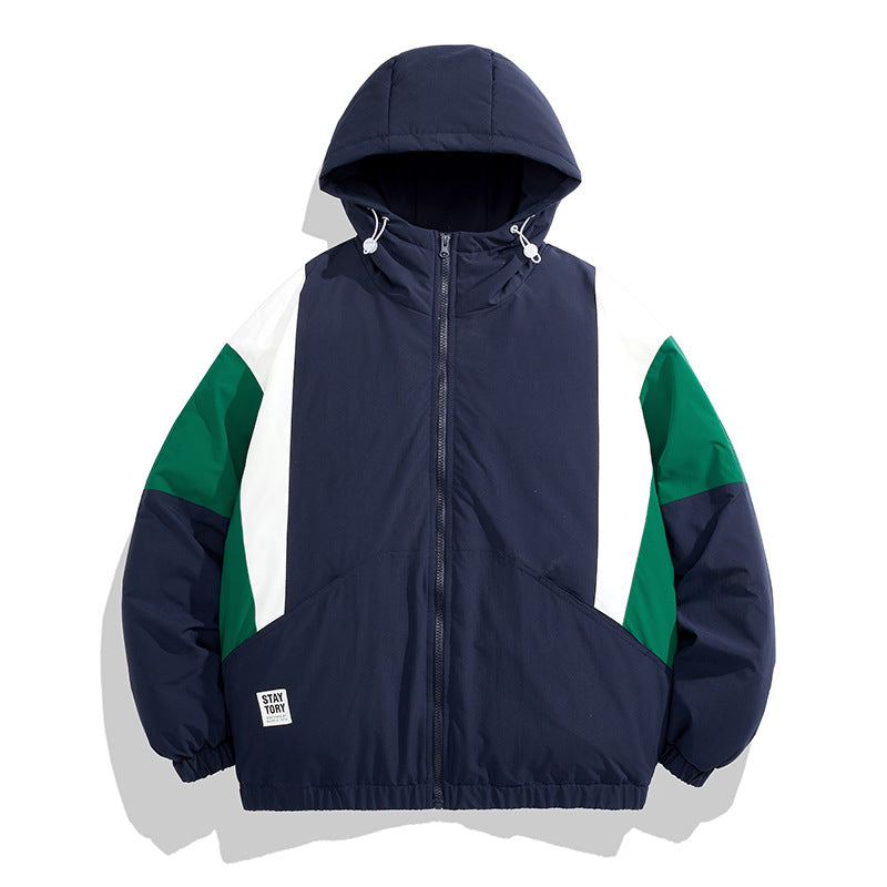Unisex Kapuzen‑Steppjacke im Colorblock‑Look mit elastischem Saum, Kängurutaschen & leichtem Thermofutter Echoarchiv