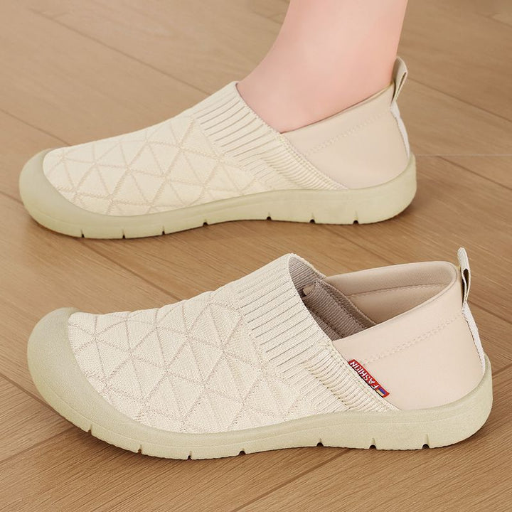 Damen nan atmungsaktiver gestrickter Slip-On Komfort-Halbschuh mit elastischem Schaft und stoßdämpfender EVA-Sohle Echo Archiv