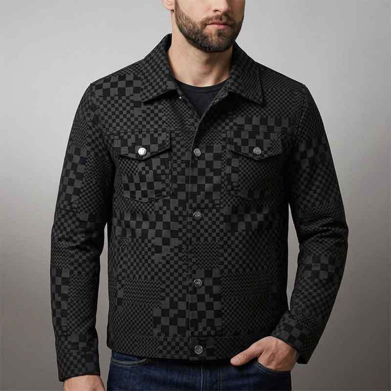 Herren Modische Steppjacke mit einzigartigem Karomuster Echo Archiv
