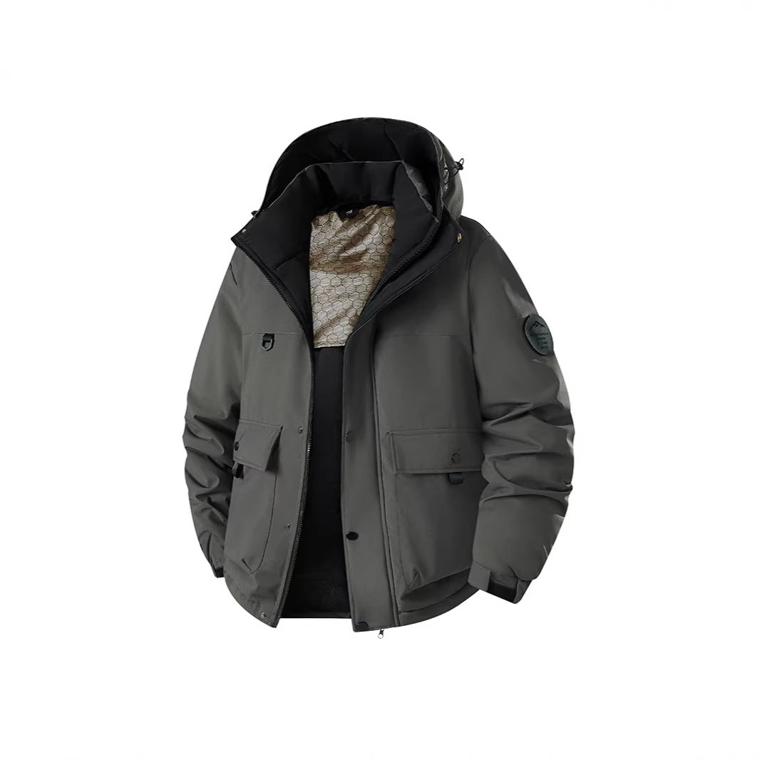 Herren Isolierter Urban-Parka mit Stehkragen und verdeckter Kapuze Echoarchiv