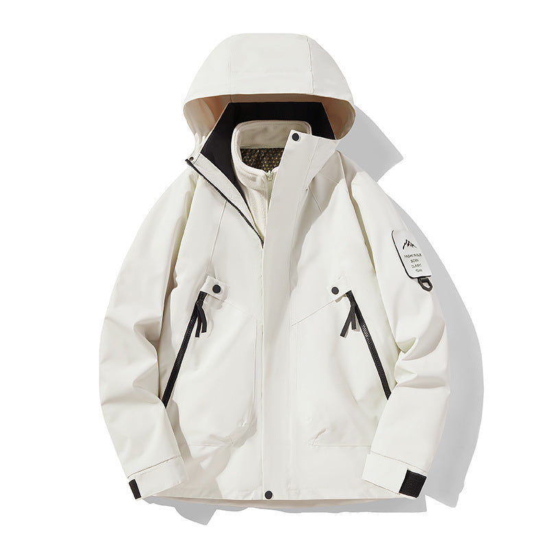 Unisex Wasserdichte, atmungsaktive Hardshell-Outdoorjacke mit Kapuze Echoarchiv