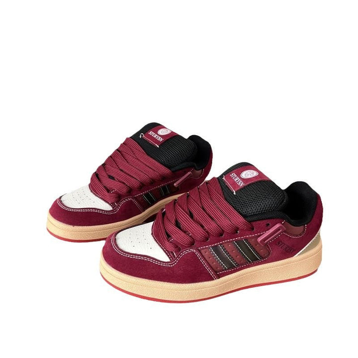 Damen modische Sneakers mit dicker, gepolsterter Sohle und elastischen Schnürsenkeln Echo Archiv