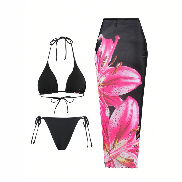 Damen Bikiniset mit floralem Wickelrock Echo Archiv