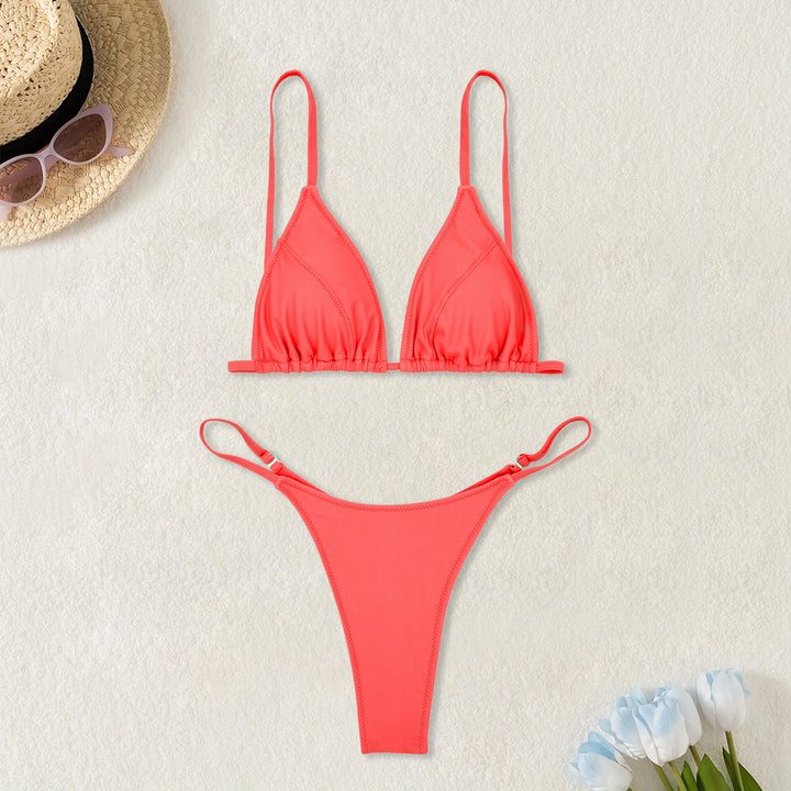 Damen Triangel-Bikini mit ultra-hohem Beinausschnitt und feiner Raffung Echo Archiv
