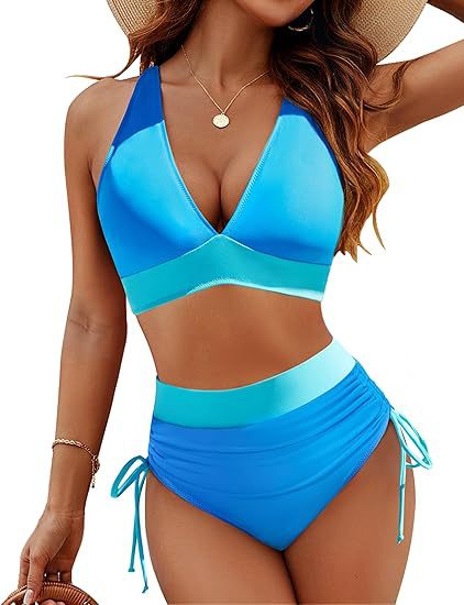 Damen Bikiniset mit verstellbarem Bund und sportlichem V-Ausschnitt Echo Archiv