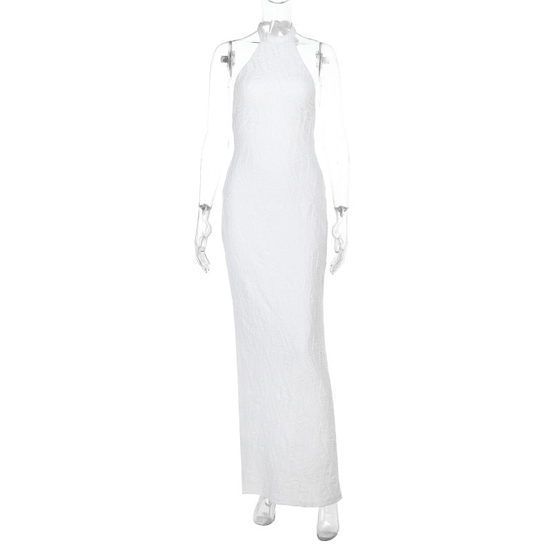 Damen elegantes Maxikleid mit schmalem Schnitt und hochgeschlossenem Design Echo Archiv