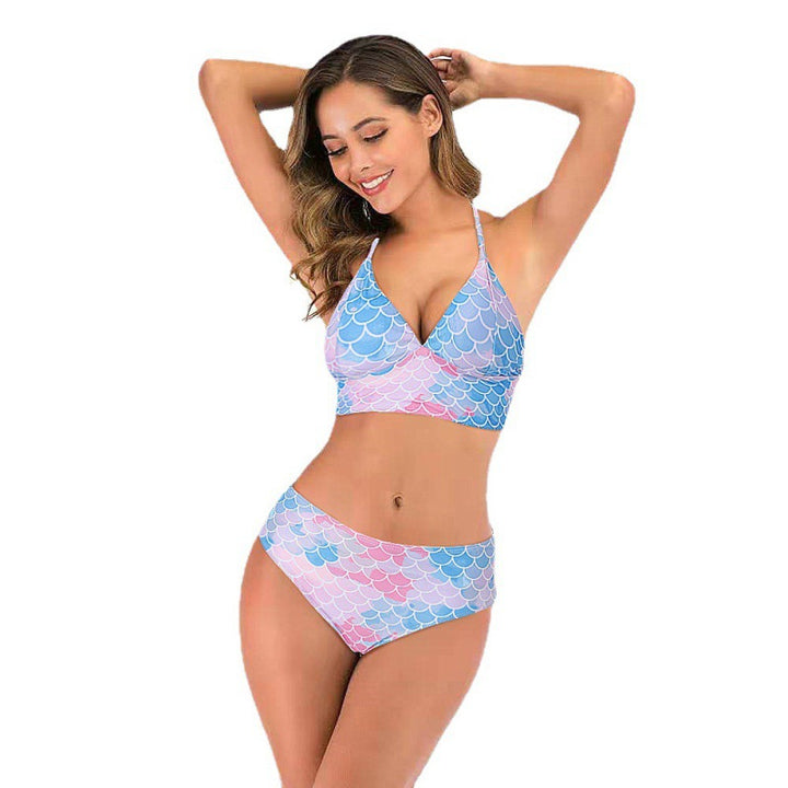 Damen Bikini-Set mit verstellbaren Trägern und modischem Schuppendesign Echo Archiv