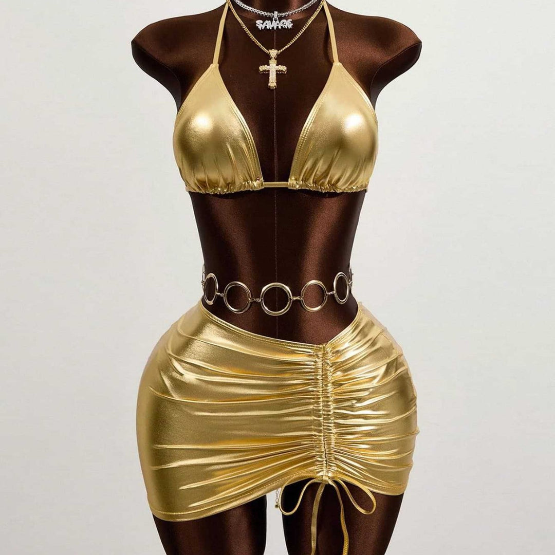 Damen Triangel-Bikini mit verstellbarem Rock Echo Archiv