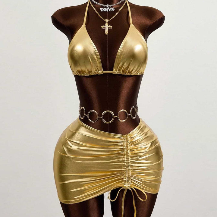 Damen Triangel-Bikini mit verstellbarem Rock Echo Archiv