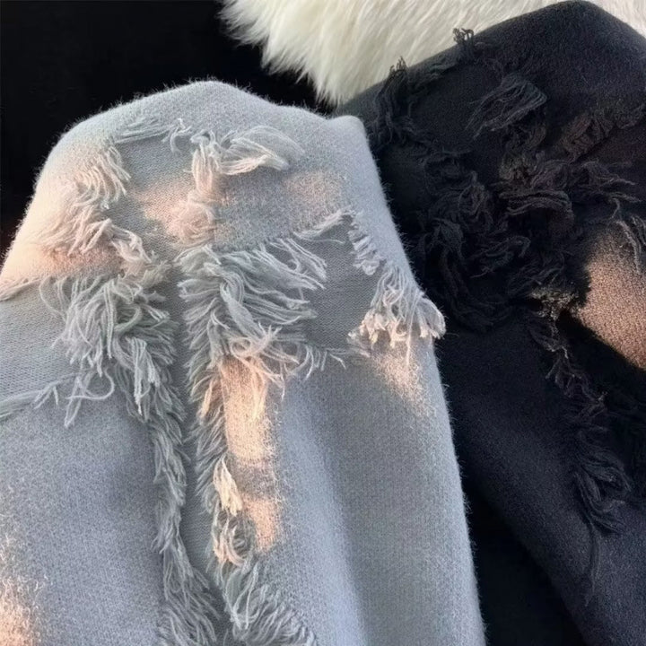 Damen Lässiger Oversized-Pullover mit verwaschenem Design – Mavelle