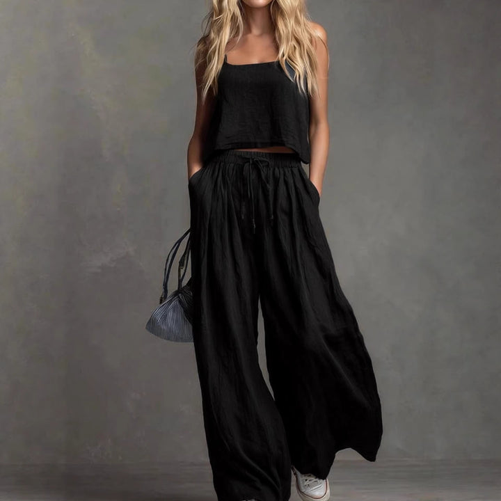 Damen Sommerliches Freizeit-Set mit weitem Oberteil und lässiger Hose Echo Archiv