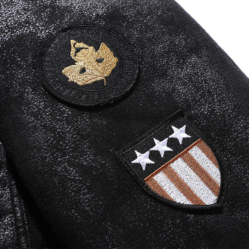 Herren modische Jacke mit gestepptem Design und Applikationen Echoarchiv