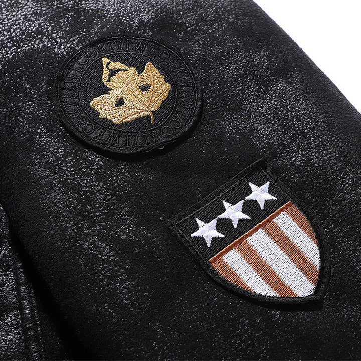 Herren modische Jacke mit gestepptem Design und Applikationen Echoarchiv