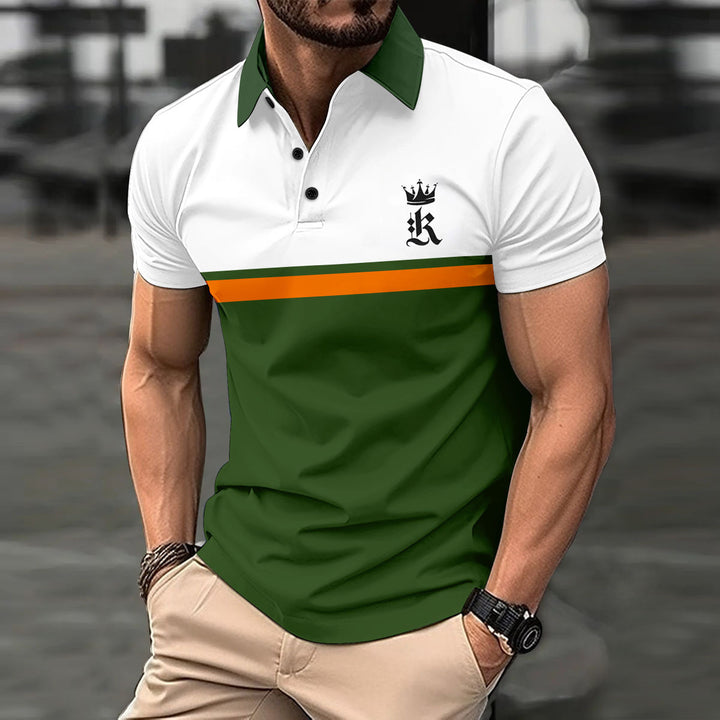 Herren modisches Kurzarm-T-Shirt mit Kontraststreifen Echoarchiv