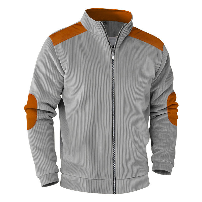 Herren sportliche Jacke mit strukturierten Ärmeln und Stehkragen Echoarchiv