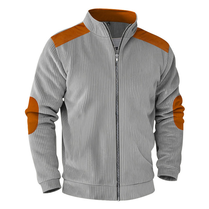 Herren sportliche Jacke mit strukturierten Ärmeln und Stehkragen Echoarchiv