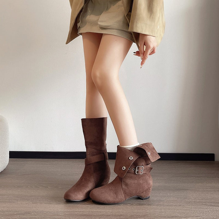 Damen Elegante Stiefeletten mit modischer Schnalle Echo Archiv