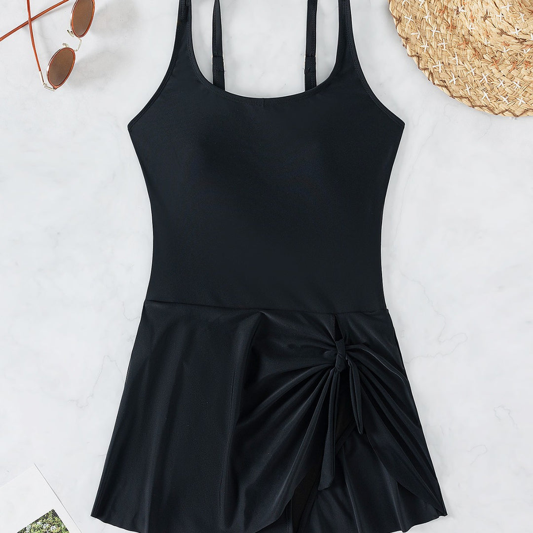 Damen Eleganter Badeanzug mit Drapierung Echo Archiv