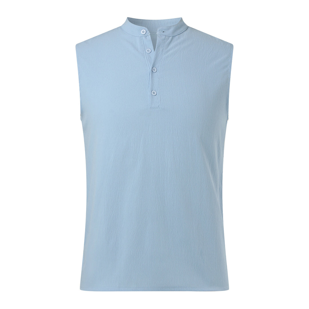 Herren ärmelloses Henley-Shirt mit Knopfleiste Echoarchiv
