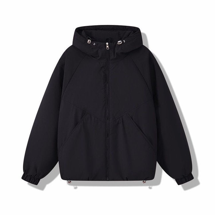 Damen Leicht wattierte Kapuzenjacke mit Raglanärmeln, elastischen Bündchen und verstellbarem Saum – Célinea
