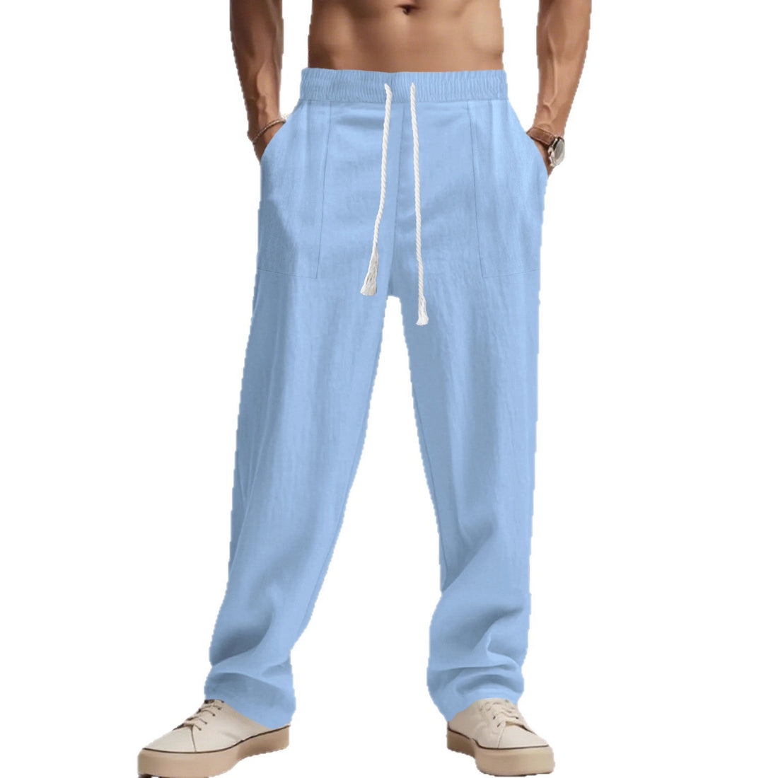 Herren lässige Stoffhose mit elastischem Bund und praktischen Seitentaschen – Sorevano