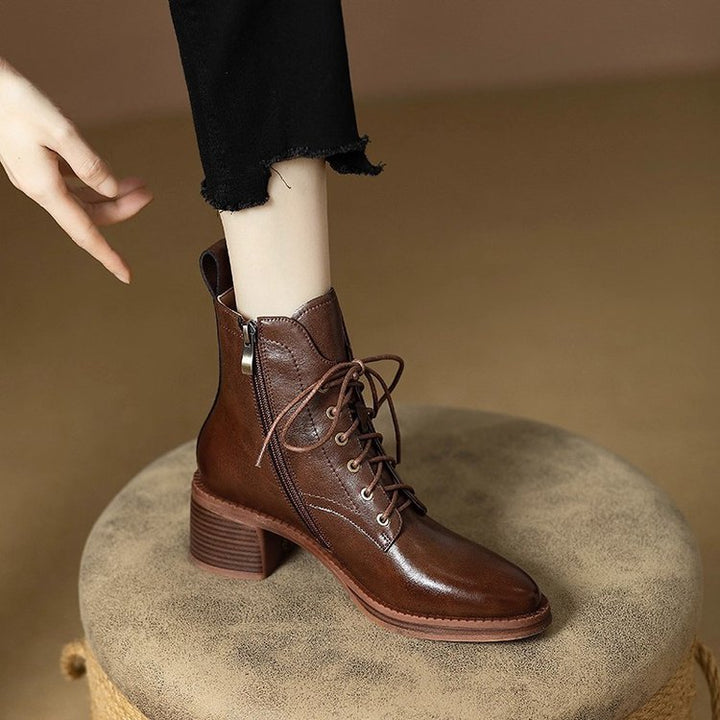 Damen Elegante Schnürstiefeletten mit Blockabsatz Echo Archiv