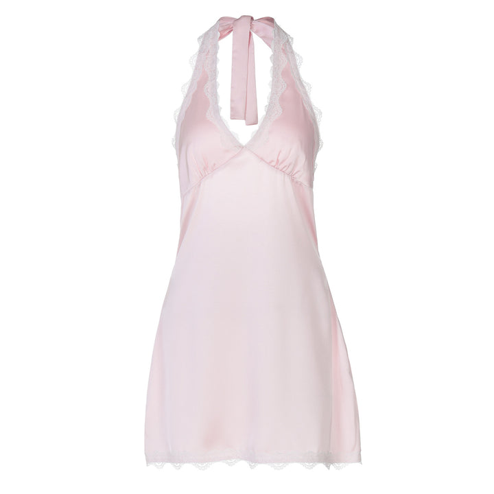 Damen sexy Nachtkleid mit elegantem Spitzenkragen und verstellbaren Bändern Echo Archiv