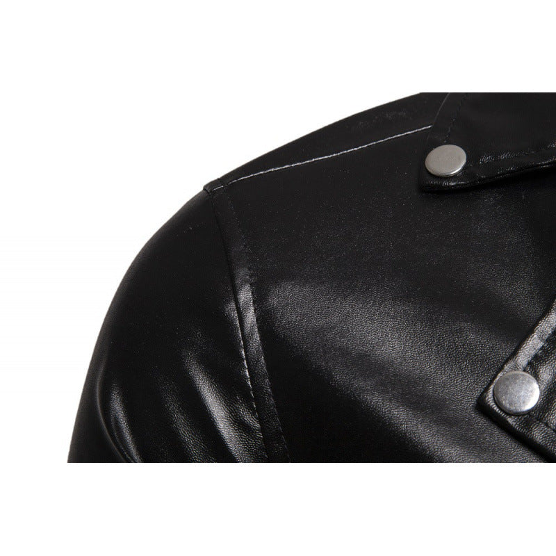 Herren Kunstleder Bikerjacke mit asymmetrischem Reißverschluss Echoarchiv
