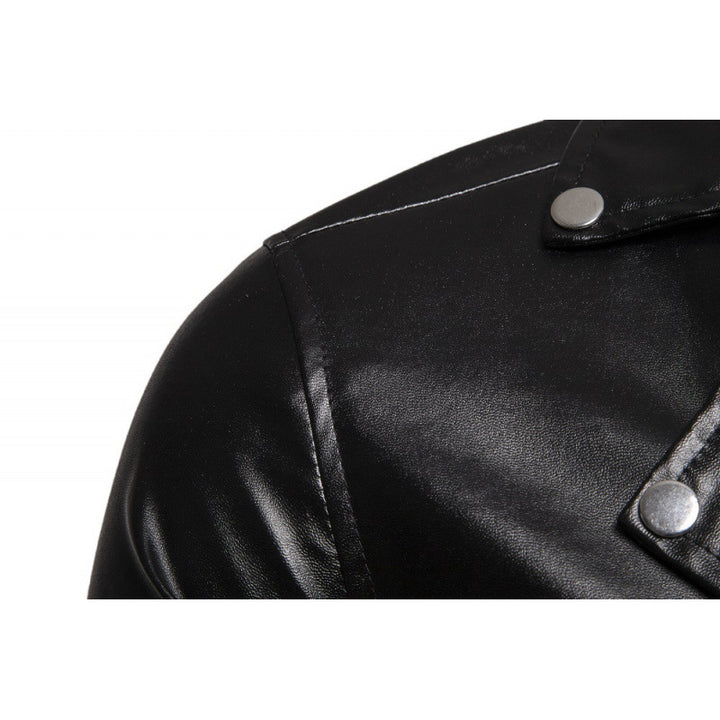 Herren Kunstleder Bikerjacke mit asymmetrischem Reißverschluss Echoarchiv
