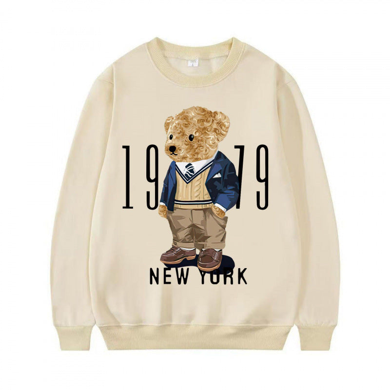 Damen Gemütlicher Sweatshirt mit Bärenmotiv Echoarchiv