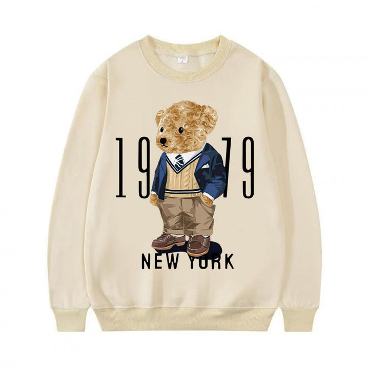 Damen Gemütlicher Sweatshirt mit Bärenmotiv Echoarchiv