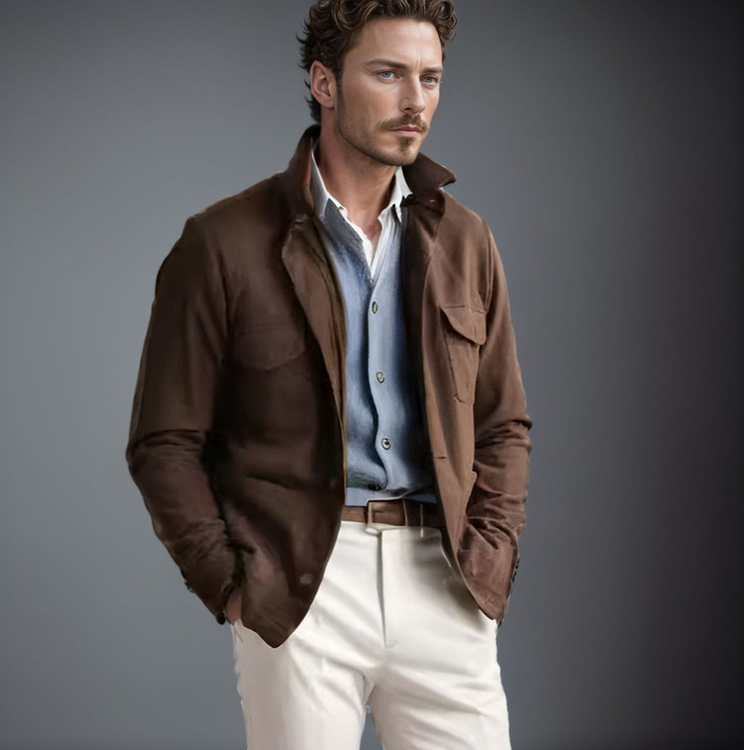 Herren modische Utilityjacke mit praktischen Taschen und elegantem Stehkragen Echoarchiv