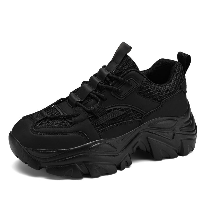 Damen Modische Plateau-Chunky-Sneaker mit strukturiertem Mesh-Overlayer und robuster Profilsohle Echoarchiv