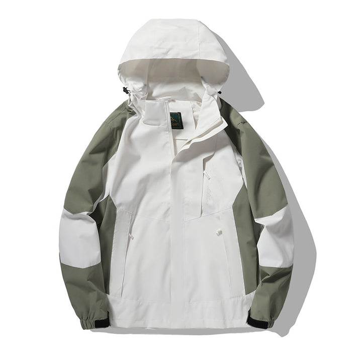 Herren Nano Wind- und wasserabweisende Outdoor-Hoodie-Jacke mit Belüftungsnetz, verstellbarer Kapuze und verdeckter Vorderklappe – Cavarno