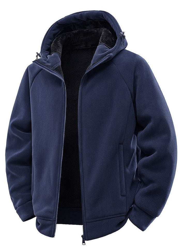 Herren Gefütterte Kapuzen-Fleecejacke mit Teddyfutter und durchgehendem Reißverschluss Echo Archiv