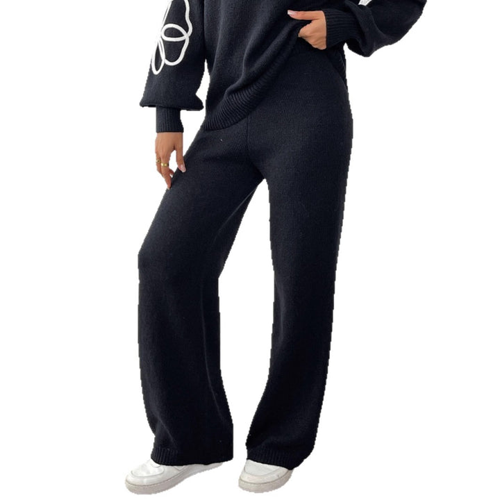 Damen lässige Strickhose mit weitem Schnitt Echo Archiv