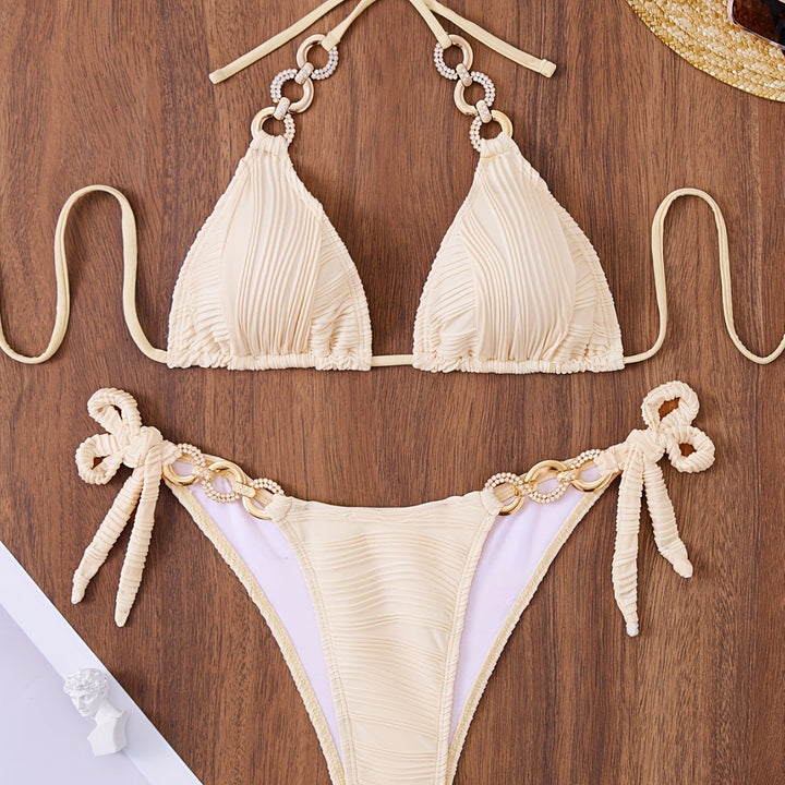 Damen Triangel-Bikini mit raffiniertem Rüschendesign und hochwertigen Ringdetails Echo Archiv