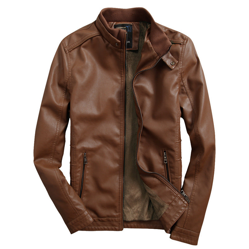 Herren Kunstlederblouson mit wärmender Teddyfleece-Innenlage und Stehkragen Echoarchiv