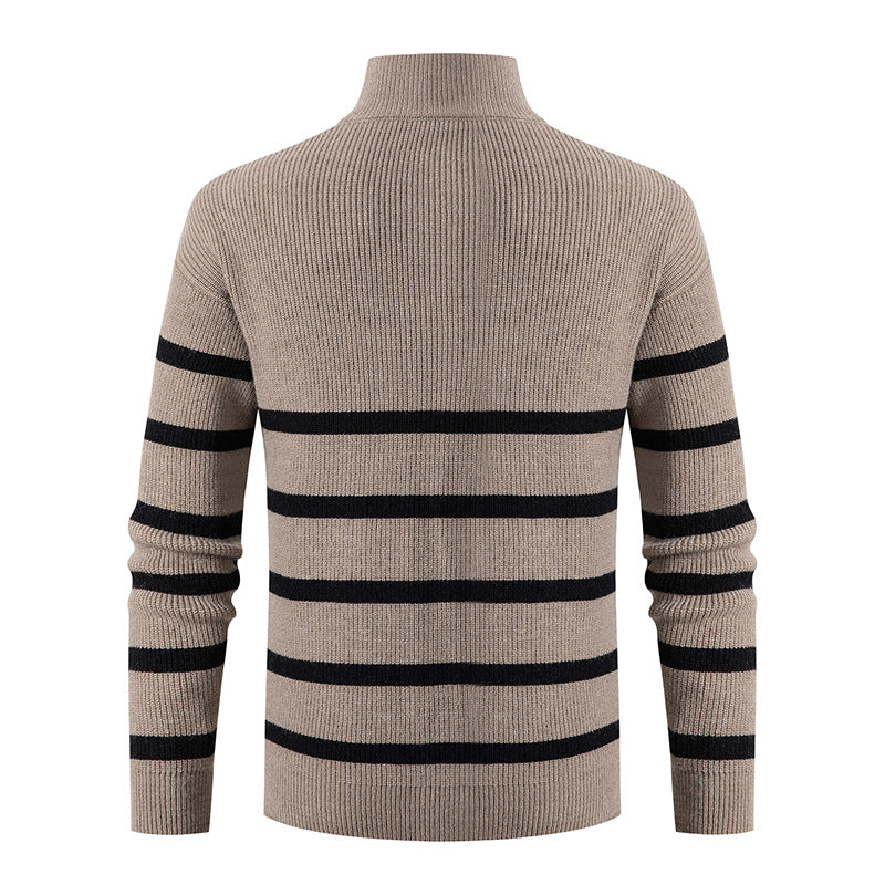 Herren Strickpullover mit Stehkragen und sportlichem Reißverschluss Echoarchiv