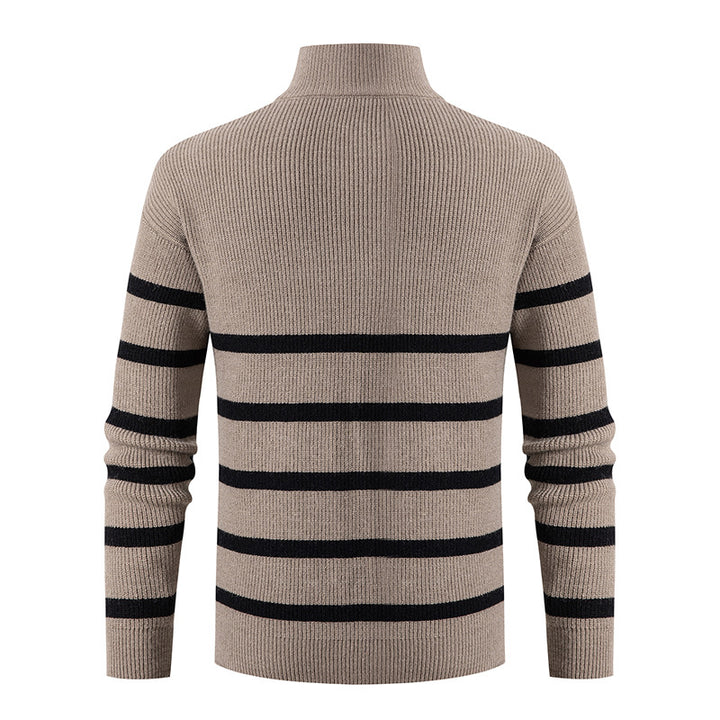 Herren Strickpullover mit Stehkragen und sportlichem Reißverschluss Echoarchiv