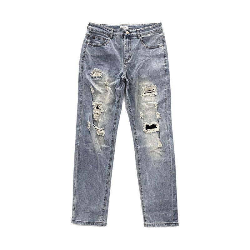 Herren Modische Ripped Denim Pants Echoarchiv
