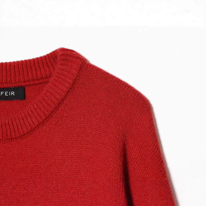 Damen Strickpullover mit Pferde-Motiv und Fransenapplikation, Oversize-Rundhals Echoarchiv