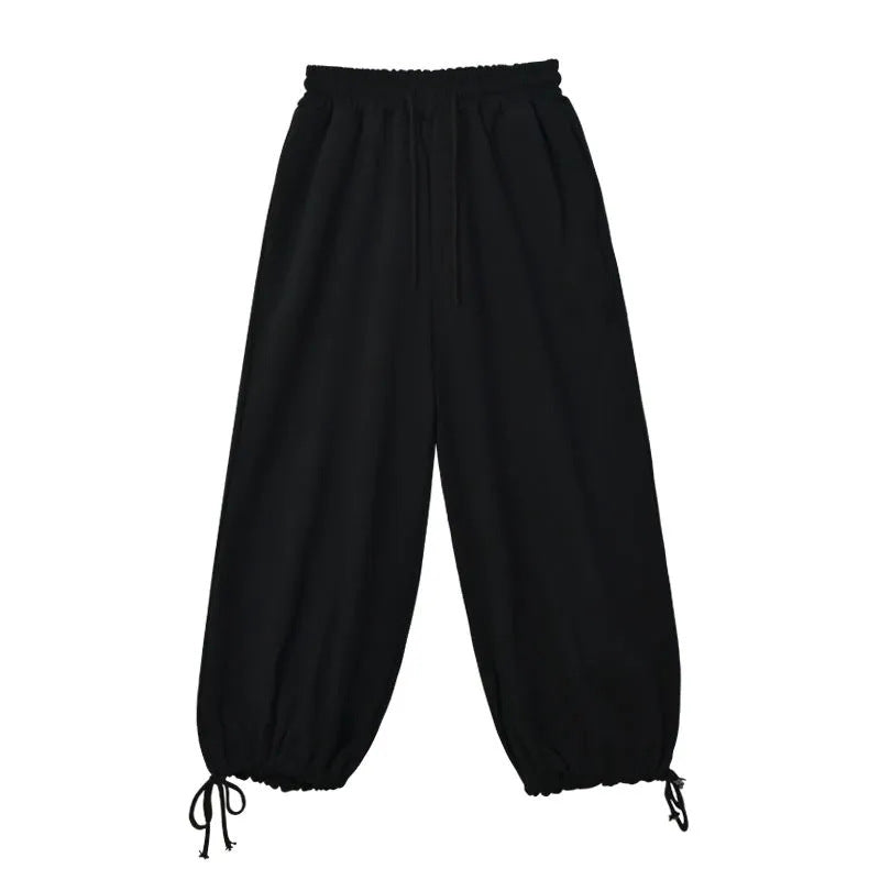 Damen weite hochgeschnittene Lounge-Hose aus weichem Jersey mit Tunnelzug und Seitentaschen – Avélisse